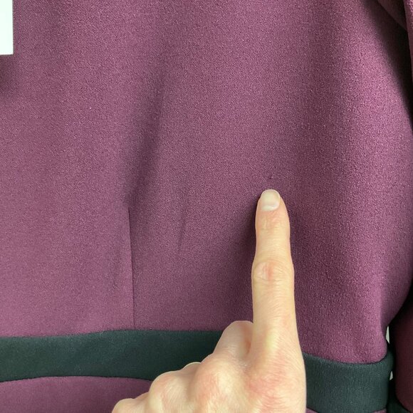 NY Collection Burgundy Colorblock Bell Sleeve Stretch Womens Large Sheath Dress - Picture 11 of 11